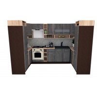 Bucatarie de Colt COSSY NEW 170-320-170, Wenge / Decor K352
